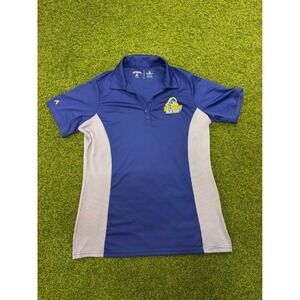 Delaware Blue Hens Polo Shirt Womens Medium Blue Grey Short Sleeve NCAA